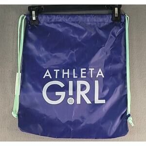 Athleta Girl Blue Drawstring Backpack Lightweight Gym School Travel EUC